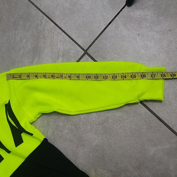 Stella Viva Highlighter Neon Yellow Pullover Hoodie Sweater size M - Picture 6 of 10